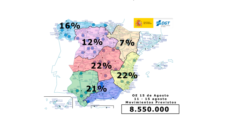 <i>Desplazamientos previstos en toda España. / Ministerio de Interior. </i>