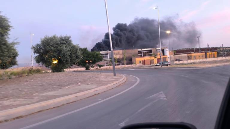 <i>Incendio de vegetación en la calle Huesa.</i>