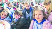 maristas. Alumnos de Infantil del colegio católico, durante la lectura del manifiesto en defensa de la enseñanza concertada.