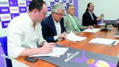 Junta. Alberto Foronda, nuevo letrado del Real Jaén, Miguel Cabrera, Tomás Membrado y Manuel Molinero, economista de la entidad, presiden el cónclave celebrado en el Estadio de La Victoria. 