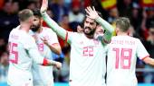 ESTRELLA. Isco celebra uno de los tres goles marcados ante Argentina.