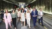 METRO. La presidenta de la Junta de Andalucía en su visita a la estación de Alcázar Genil.