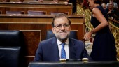 Mariano Rajoy tras su discurso.