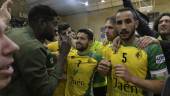 éxito. Chino, Burrito, Alan Brandi y Boyis celebran el pase a la final en la Copa del Rey.