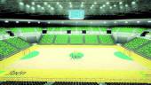 VIRTUAL. Recreación de las gradas y la pista del palacio de deportes del Olivo Arena. 