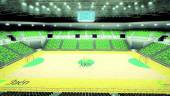 VIRTUAL. Recreación de las gradas y la pista del palacio de deportes del Olivo Arena. 