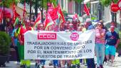 Trabajadores de Urbaser participan en una anterior protesta.