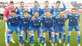 Formación del Linares en el partido ante el Sevilla Atlético.