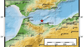 Mapa del IGN que muestra el epicentro del terremoto.