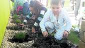 EQUIPO. Niños, hospitalizados o no, trabajan unidos en grupo en el jardín.