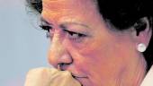 Investigación. Rita Barberá, en su primera comparecencia pública.