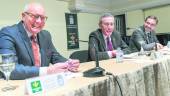 PRESENTACIÓN. Juan Manuel de Faramiñán, Antonio Martín Mesa y Juan Gómez, durante el acto. 