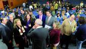 información. Antonio Damas, Yolanda Caballero, Juan Gómez, María Luisa del Moral y Alfonso Bengoa, antes de las intervenciones.