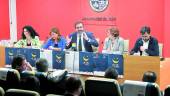 ACTO. Isabel Azañón, Pilar Salazar, Juan Gómez, María Dolores Rincón y Juan Ángel Pérez, durante la presentación de las actividades que forman parte de La Noche en Blanco.