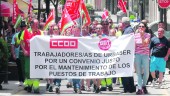 MANIFESTACIÓN. Trabajadores de Urbaser participan en una anterior protesta.