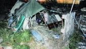 INFRAVIVIENDA. Una chabola en el término municipal de la capital, de las que visitan los voluntarios del programa de personas sin hogar. 