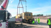 Trabajo. Operarios y maquinaria en las obras del ramal ferroviario Linares- Vadollano