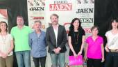 ANTES DEL DEBATE. Manuela Rosa, Carlos García, Manuel Serrano, Juan Espejo, Mari Carmen Gila, Esperanza Rico y Nuria López Priego, en las instalaciones de Diario JAÉN.