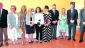 FOTO DE FAMILIA. Gabino Puche Pérez-Bosch, María José Martínez Casas, Dulcemonbre Gutiérrez Gómez, Elena Arias-Salgado, Librada Mollinedo Sáenz, Guadalupe Moya Mir, Juan Lillo, Esperanza Pérez Espino, José Ramón Carrasco Arce y Humberto Herrera Fiestas.