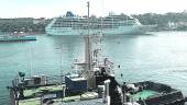 DE LUJO. Vista del primer crucero que llegó ayer por la mañana a La Habana procedente de Miami.