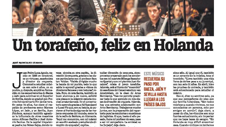 Un joven saxofonista que triunfa desde Ámsterdam y que no pierde la relación con la provincia en la que se decidió a ser músico