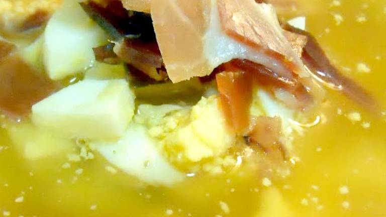 Sopa de jamón y cebolla