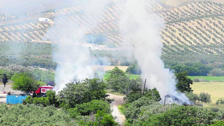 Fuego intencionado en Grañena