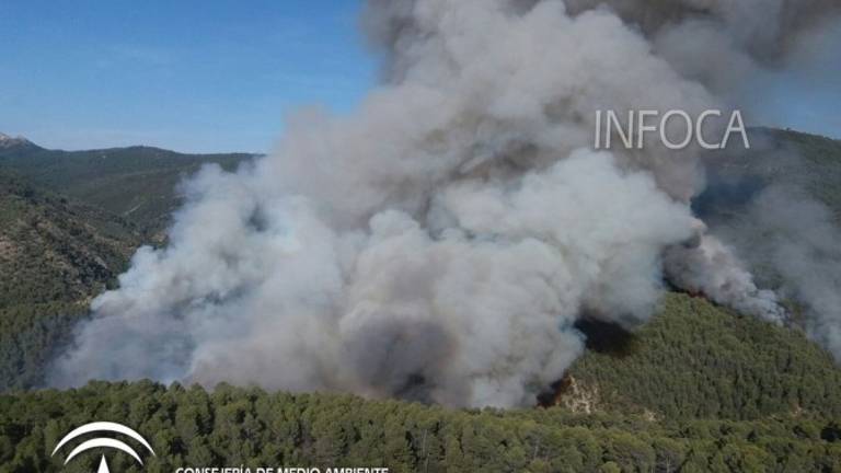 Ascienden a unas 270 el número de desalojados por el incendio en Segura de la Sierra