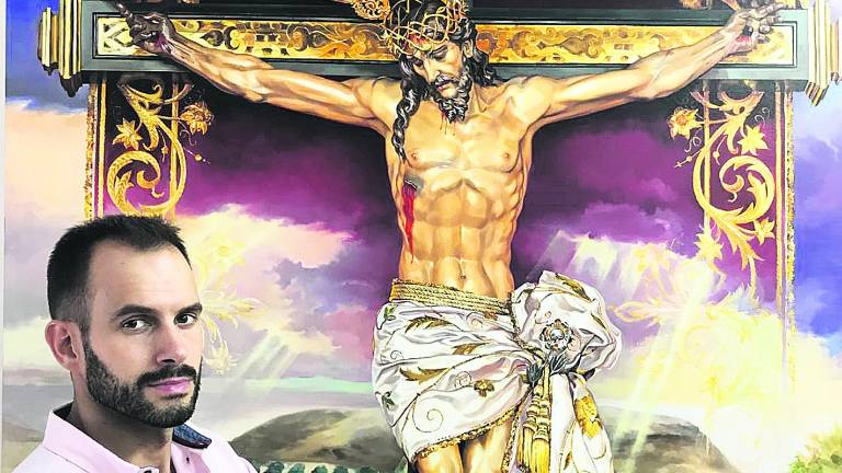 Nuevo trabajo del pintor Felipe Herreros para la iglesia de Jódar