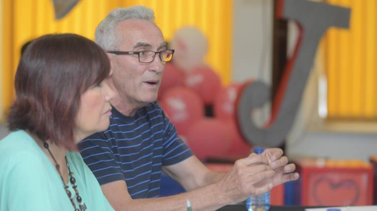 <i>Diego Cañamero, en el debate a cuatro de Diario JAÉN, junto a Micaela Navarro.</i>
