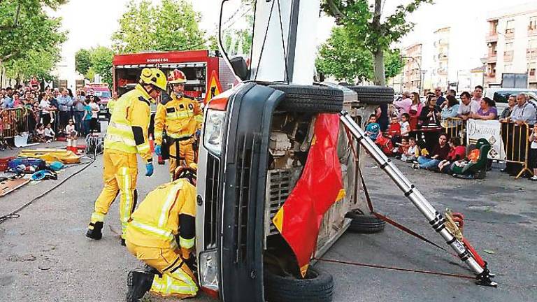 Simulacro de un accidente