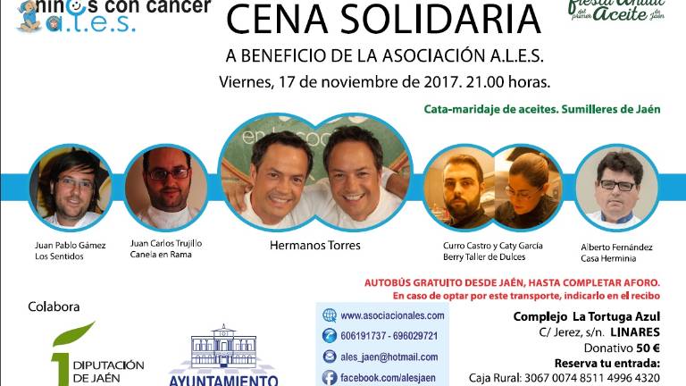 Cena solidaria con los “chefs más grandes” para ALES