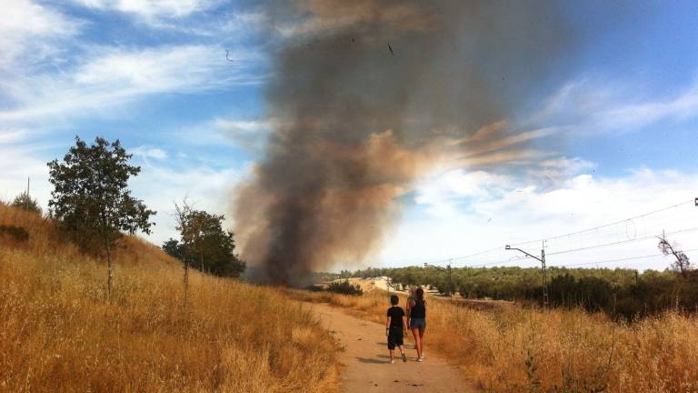 Incendio en la zona de la Vía Verde