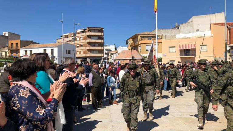 Militares recrean una marcha del Ejército español del año 1808