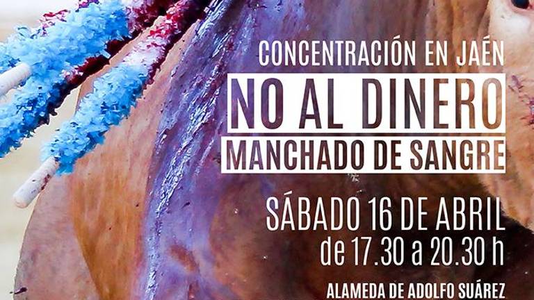 Concentración antitaurina de Pacma contra la corrida a beneficio de la AECC