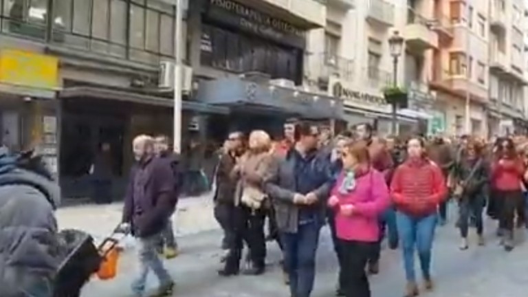 Manifestación de los comerciantes en Jaén