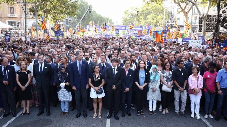 Manifestación histórica contra el terrorismo en Barcelona